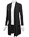 MBJ Womens Solid Long Cardigan with Pockets XXXL Black