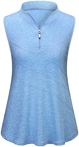Koscacy Women’s Sleeveless Golf Tennis Polo Shirts Zip Up Dry Fit Workout Tank Tops Koscacy Women’s Sleeveless Golf Tennis Polo Shirts Zip Up Dry Fit Workout Tank Tops