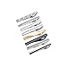 Jovivi 8pcs Mix Set Mens Stainless Steel Exquisite GQ Classic Tie Bar Clips Set - Black Gift Box
