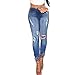 Women's High Waisted Stretch Skinny Denim Light Wash Jeans