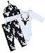 Newborn Infant Baby Girls Boy Deer Tops Bodysuit Long Pants Hat 3pcs Outfits Set