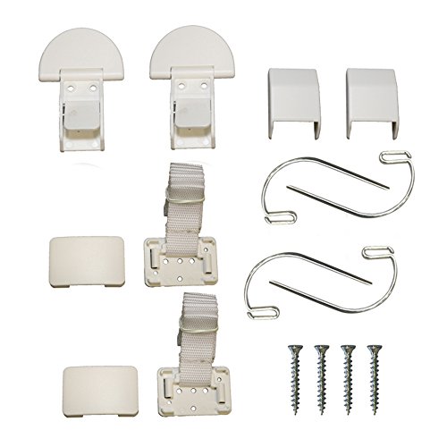 QDOS Zero-Screw Furniture Anti-Tip Kit | 1 Kit - 2 pcs | White - Patented SecureHooks Anchor - Holds up to 200 lbs. in Drywall! - Easy Installation, No Screws, No Tools - Adhesive to Furniture Option!
