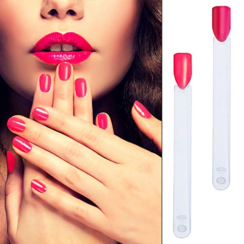 CINEEN Nail Display Tips Nail Art Polish Display Tip ,Fan-shaped False Nail Tips Fan for Vanish Practice Tools Colour Spectrum Display Sticks ,50 Pieces