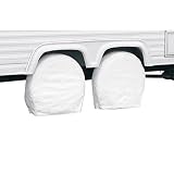 Classic Accessories RV & Trailer Wheel Covers 18"-21" Diameter, 6.75" Wide, White, Set of Two