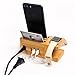 ZeroElec Charging Station and Dock 15W 3A 3-Port USB Bamboo Wood Charging Stand Compatible with Apple Watch 3/2/1 and All iPhones