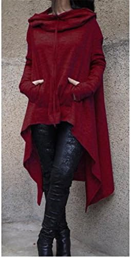 Kateirmaso Cloose Top Womens Long Sleeve Hooded Hoodie Sweatshirt Pullover Tops Hoodies Women Autumn Jumper Coat Us Wine Red XL