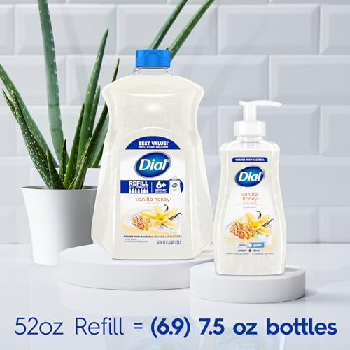 Dial Liquid Hand Soap Refill, Vanilla Honey, 52 fl oz (Pack of 3)