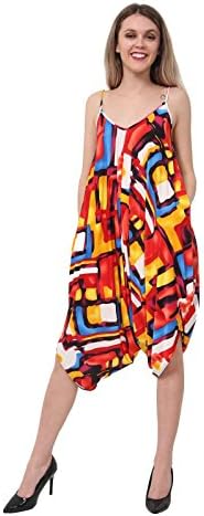 Women Plus Size Cami Lagenlook Romper Baggy Ladies Harem Jumpsuit Playsuit Dress Multi Paint XXL