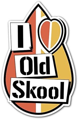 MFX Design Love Old Skool - JDM Decal Sticker for Car Truck Truck Car Window Vinyl Bumper Sticker Decal 4.5 Inches x 7 Inches (11.4 cm x 17.8 cm)