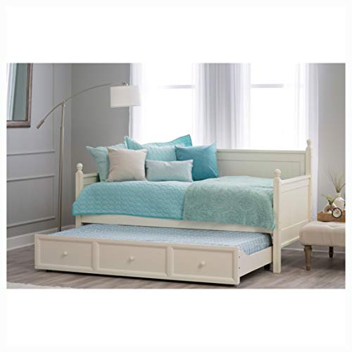 HomyDelight Twin size White Wood Daybed with Pull-out Trundle Bed
