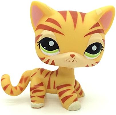 do1n Littlest Pet Shop RARE Yellow Orange Tiger Cat Kitten Kitty Green Eyes LPS #1451