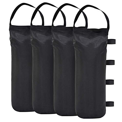 Keymaya Heavy Duty Outdoor Pop Up Canopy Tent Gazebo Weight Sand Bag Anchor Kit 4 Pack (Single with Handle, Black) - Thumbnail 2