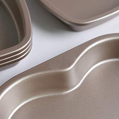 Bakerdream 5 Piece 6 inch Heart Shaped Cake Pan Set Muffin Chocolate Mold Non-Stick Heart Baking Pans (Loving Heart)