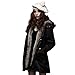 Hee grand Women Winter Faux Fur Coat Winter Coats for Women Warm Parka Jackets for Women Hood Jacket Black S 4-6