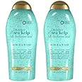 OGX Hydration + Sea Kelp & Hyaluronic Acid Sulfate-Free Lightly Moisturizing Body Scrub with Black Rice, Gentle Exfoliating Daily Body Wash to Soften & Smooth Skin, 19.5 Fl Oz (Pack of 2)
