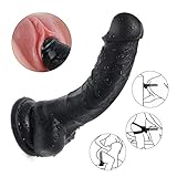 Realistic Ultra-Soft Dildo for Beginners with Flared Suction Cup Base for Hands-Free Play, PALOQUETH Flexible Dildo with Curved Shaft and Balls for Vaginal G-spot and Anal Play 6.7 Inch