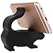 Plinrise Animal Phone Stand, Update New Cat Silicone Phone Holder, Creative Phone Tablet Stand Mounts for Free You Hands (Big Black)