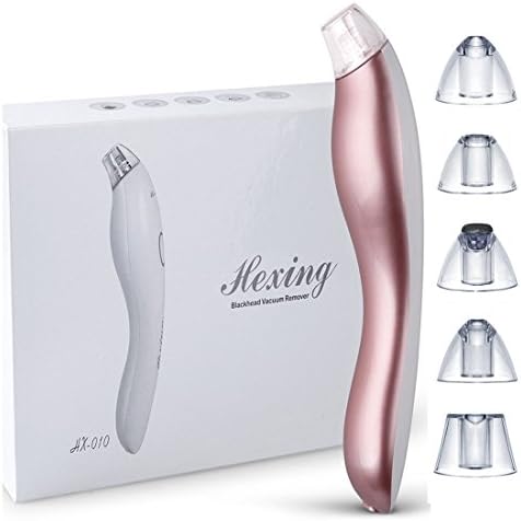 Blackhead Remover,5 in 1 USB Rechargeable Vacuum Suction Facial Pore Cleaner Electric Comedo Microdermabrasion Exfoliating Machine Comedone Extractor Tool Acne Cleanser(Pink)