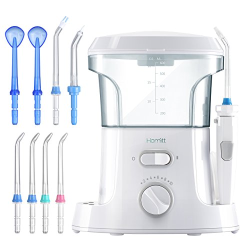 UPC 714874174278, Homitt Water Flosser, FDA Approved Family Countertop Dental Oral Irrigator with 9 Multifunctional Tips, 10 Pressure Setting Professional Teeth Cleaner for Easy Dental Care