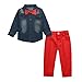 Efaster 1Set Kids Toddler Boys Handsome Denim T-shirt+Trousers Pants Clothes Outfits (3(2T))