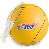 Western Star Tetherball W/Rope Backyard Outdoor for Kids Yellow Red Blue Green Pink Full Size Premium Line (Classic Yellow)