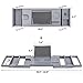 SONGMICS Bamboo Bath Tray, Luxury Extendable Tub Caddy Table with Tablet Phone Slots, Cup Holder, Bathroom Organizer, Extra Soap Holder, Gray UBCB88GY