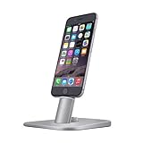 Spinido TI-SET Adjustable Charging Dock holder for iPhone 7/7Plus/SE/5/5s/6/6S Plus/iPad,Request Original Lightning Cable, Cables not included (Upscale Silver)