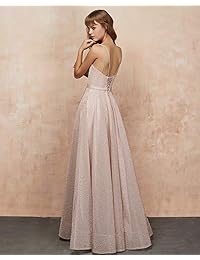 Vestido de fiesta para mujer con cuello en V y lentejuelas