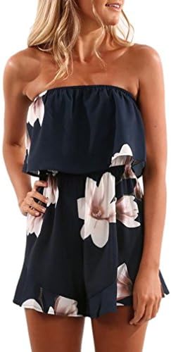 Beachwear,BaZhaHei 2019 Womens Off Shoulder Floral Print Holiday Mini Playsuit Ladies Shorts Jumpsuit Mini Dress Beach Pants Women Jumpsuit Shorts Party Dress Tops Skirts Sundress Rompers