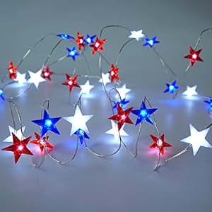 Amazon.com: BOHON Independence Day Decor LED String Lights ...