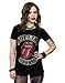 Rolling Stones Women's Tour 78 Roll Sleeve T-Shirt Medium Black