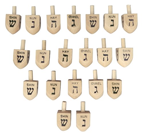 20 wooden dreidels chanukah game jewish holiday toy top…