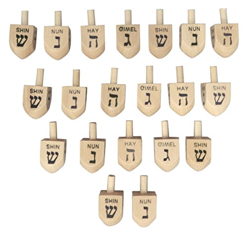 UPC 089824002063, 20 Wooden Dreidels Chanukah Game Jewish Holiday Toy Top Hanukkah Group &quot;A&quot;