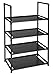 FIDUCIAL HOME 3 Tiers Shoe Rack Organizer 12-15 Pairs Stackable Shoe Storage Shelf Durable for Closet Entryway, Black