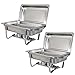 ZENY Pack of 2 Chafing Dish Buffet Set, 8 Quart Stainless Steel Buffet Servers and Warmers for Party Catering, Complete Chafer Set with Water Pan, Chafing Fuel Holder