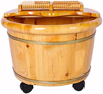 sexy Household Wheeled With cover Thickening Cedar Foot bath barrel Footbath Foot tub Wash the wooden barrel