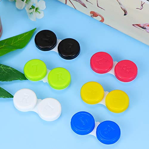 Homgaty 24pcs Contact Lens Cases, Left/Right Eyes Contact Holder with 12pack Contact Lens Tweezers and Stick Tool