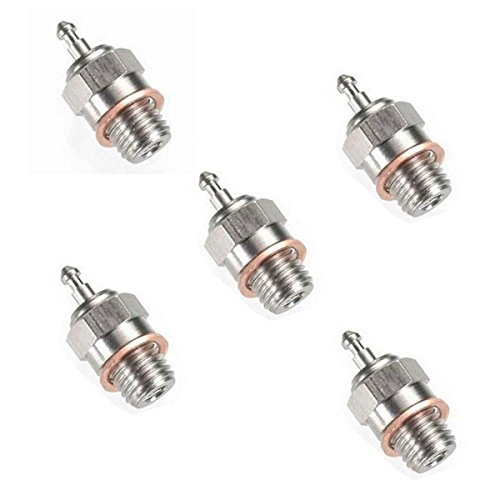 powerday Spark Glow Plug No.4 N4 Hot 70117 for RC Nitro Engines Car Truck TraxxasCompatible with: VOLCANO T2, VORTEX SS, TORNADO BB and more. Medium for club racing and sport use. (pack of 5 pcs)