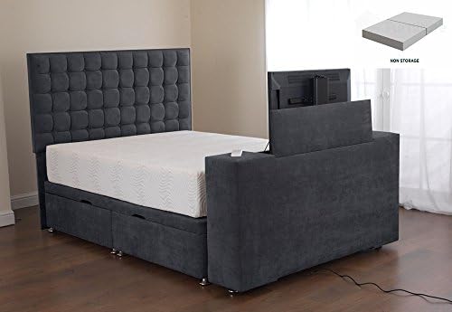 Furniture Expressions Sweet Dreams Image Classic Divan TV Bed - Sprung Edge Non Storage - Granite - Double
