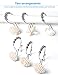 Ocean Decorative Shower Curtain Hooks Rust Proof,Stainless Steel Shower Curtain Rings with 5 Glide Rollers for Bathroom and Shower Set of 12-Hook