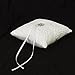 CJESLNA Wedding Ring Satin Diamante Flower Pillow, 15cmx15cm, White