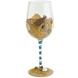 Designs by Lolita “Seaside” Hand-painted Artisan Wine Glass, 15 oz.