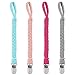 Pacifier Clips,Benewell Teething Ring Holders for Boys and Girls, Universal Flexible Holder Leash for Pacifiers, Baby Teething Toy, Soothie By Hand-Made Braided(4-Pack)