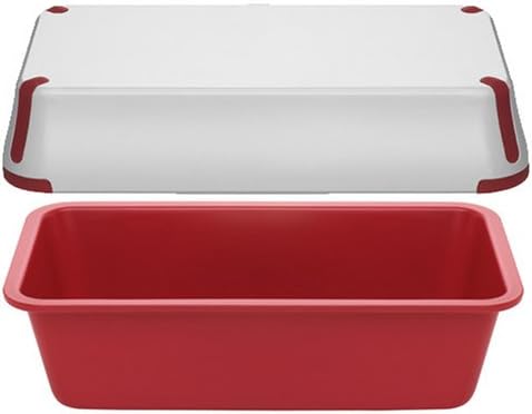 Bake Porter Loaf Pan with Serving Cover, Red