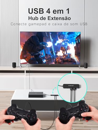 Hub USB 3.0 Lemorele, 4 Portas, Velocidade até 5Gbps, Compatível com Laptops, Desktops e Consoles, Preto