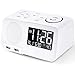 Digital Alarm Clock Radio Clock 2 Alarms Dual USB Charging Port Snooze Founction for Bedroom (D-Old)