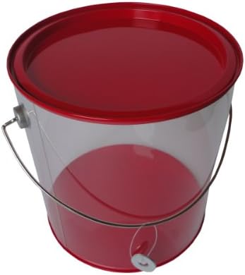 Hampton Art Wrap it Up Plastic Paint Can with Tin Lid, Large, Red