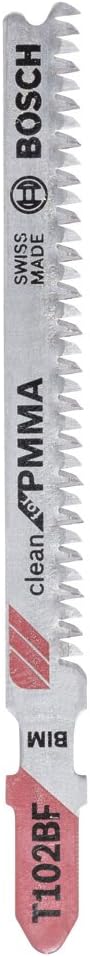 Bosch 2608636780 T 102 Bf Clean for Pmma 3Pk, Silver, PMMA acrylic sheets