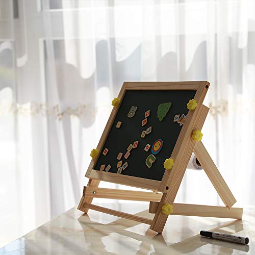 USELUCK Kids Tabletop Easel with Paper Roll,DoubleSided Whiteboard
