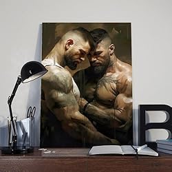HMLZSJ Nude Muscle Male Torso Portrait Art Gay